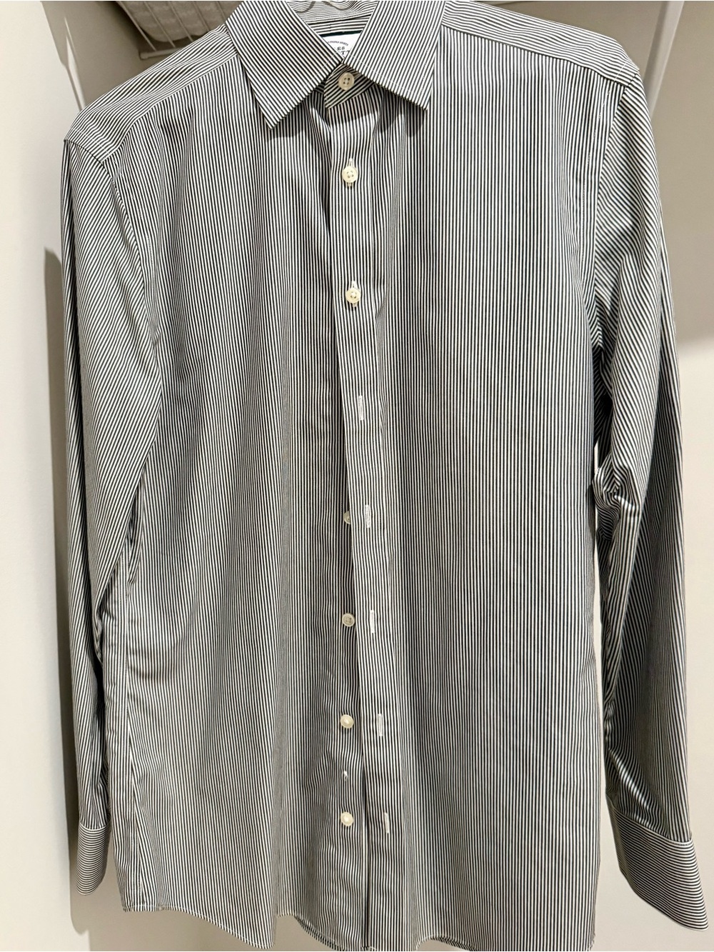 Charles Tyrwhitt Black and White Fine-Stripe Dress Shirt